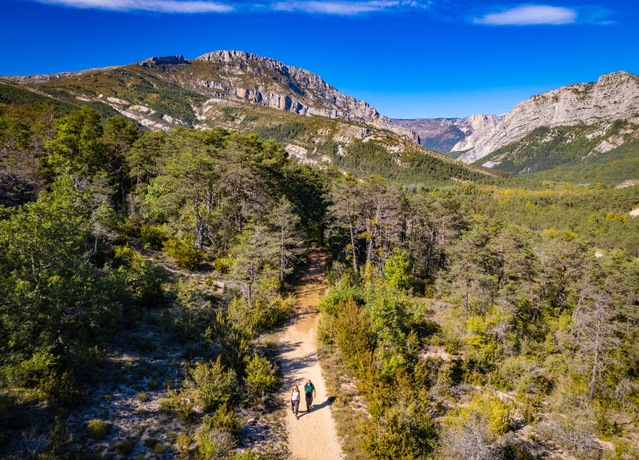 randonneurs dans les préalpes de l'artuby