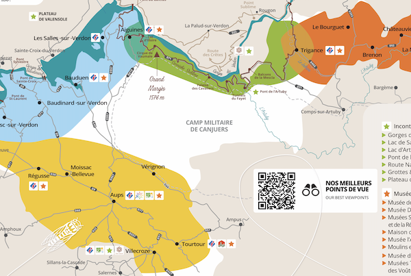 Tourist map of Verdon